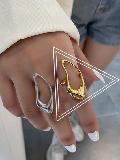 Simple style design, versatile metal texture hollow ring - Hiccupzz