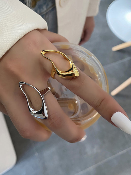 Simple style design, versatile metal texture hollow ring - Hiccupzz