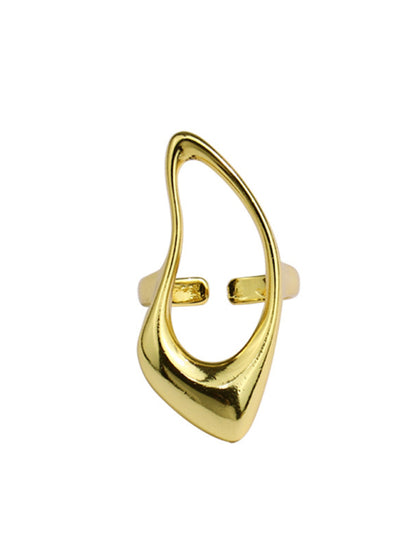 Simple style design, versatile metal texture hollow ring - Hiccupzz