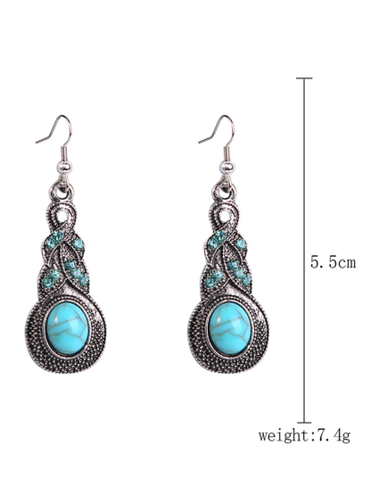 Bohemian vintage ethnic turquoise earring set - Hiccupzz