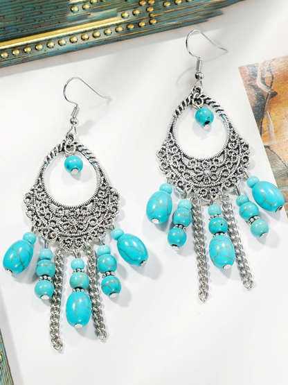 Bohemian vintage ethnic turquoise earring set - Hiccupzz