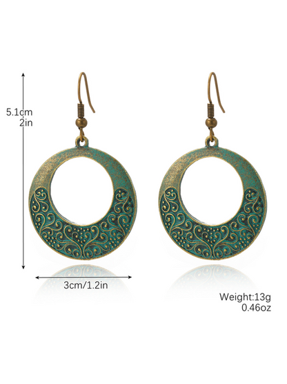 Bohemian vintage ethnic turquoise earring set - Hiccupzz