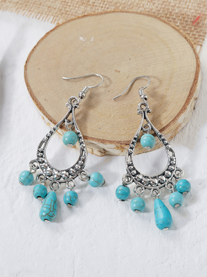 Bohemian vintage ethnic turquoise earring set - Hiccupzz