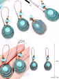 Bohemian vintage ethnic turquoise earring set - Hiccupzz