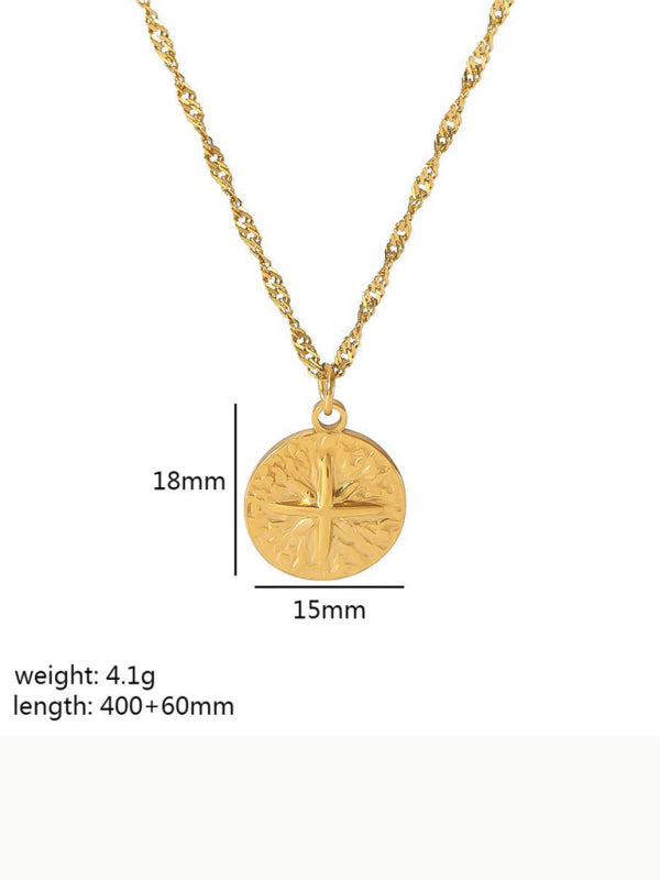 Fashionable and versatile heart-shaped textured pendant necklace - Hiccupzz