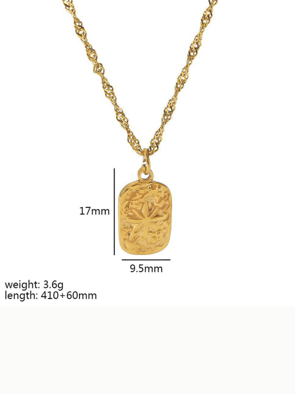 Fashionable and versatile heart-shaped textured pendant necklace - Hiccupzz