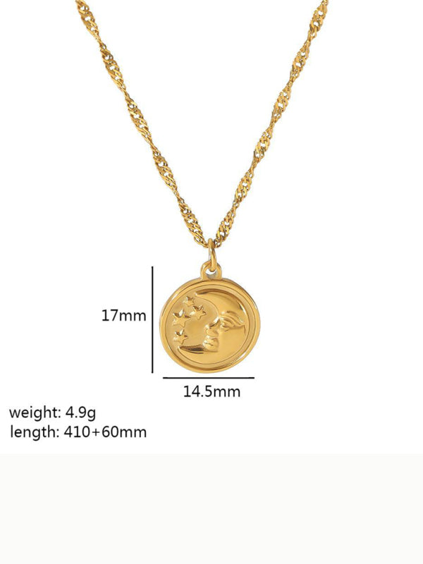 Fashionable and versatile heart-shaped textured pendant necklace - Hiccupzz