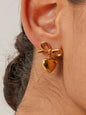 French elegant INS style fashionable 18K gold stainless steel love pendant earrings - Hiccupzz