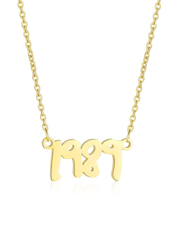 New fashionable golden letter golden number pendant clavicle chain - Hiccupzz