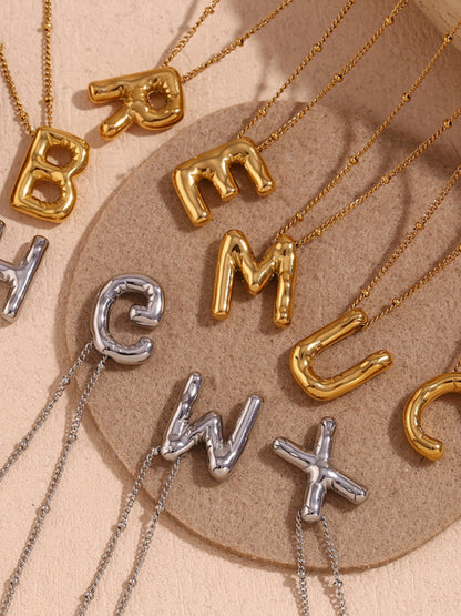 New stainless steel plated 24 letters balloon letter pendant necklace - Hiccupzz