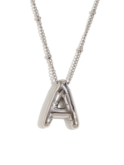 New stainless steel plated 24 letters balloon letter pendant necklace - Hiccupzz