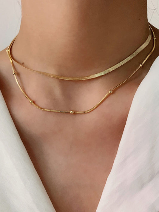 INS new fashion stacked ball bead chain jewelry snake chain choker necklace - Hiccupzz