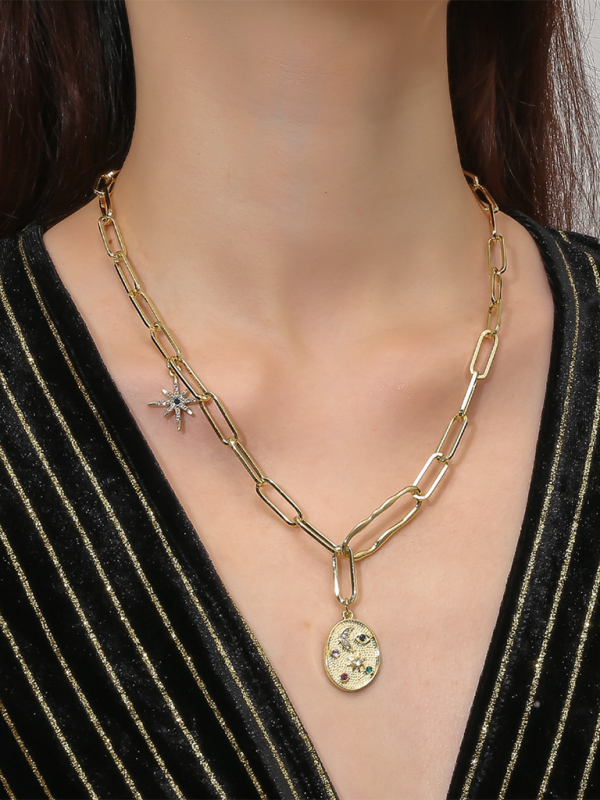 New Bohemian Metal Ancient Coin Multi-Pendant Devil's Eye Necklace - Hiccupzz