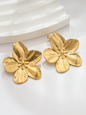 New stainless steel design matte flower earrings - Hiccupzz