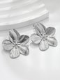 New stainless steel design matte flower earrings - Hiccupzz
