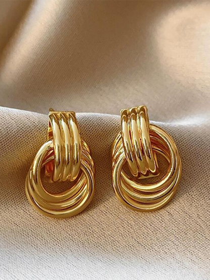 Geometric multi-layer hoop earrings earrings new style women's fashion versatile accessories - Hiccupzz