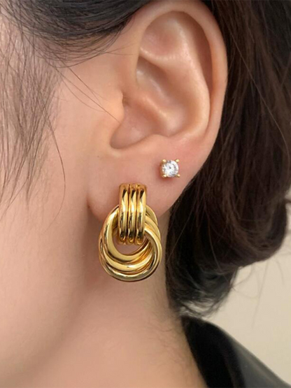 Geometric multi-layer hoop earrings earrings new style women's fashion versatile accessories - Hiccupzz