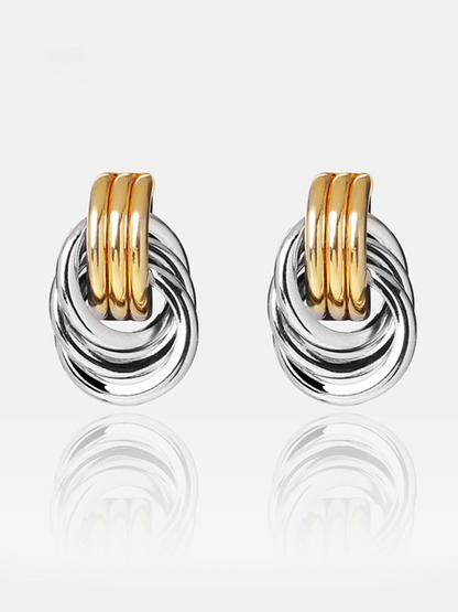 Women's knotted multi-layered geometric dangling earrings - Hiccupzz
