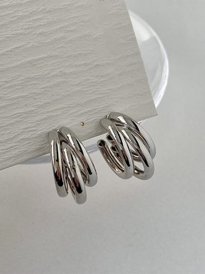 Women's knotted multi-layered geometric dangling earrings - Hiccupzz