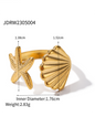 New beach style ocean element shell starfish ring - Hiccupzz