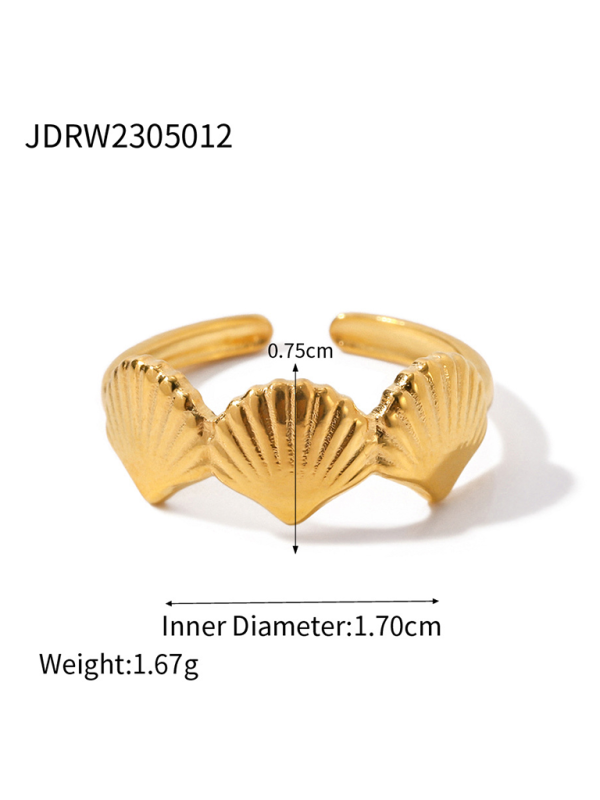 New beach style ocean element shell starfish ring - Hiccupzz