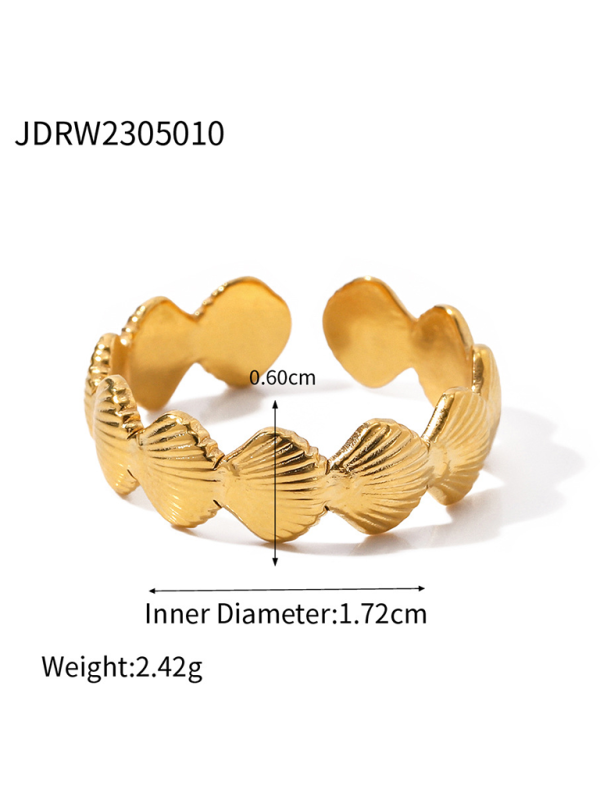 New beach style ocean element shell starfish ring - Hiccupzz