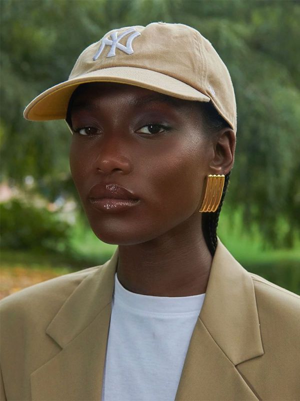 New versatile simple gold striped earrings - Hiccupzz