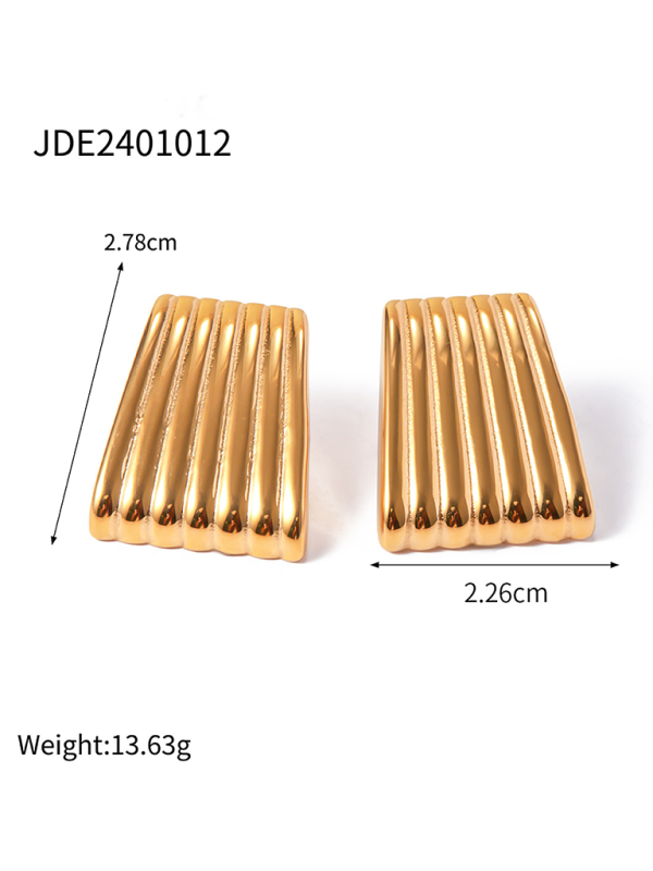 New versatile simple gold striped earrings - Hiccupzz