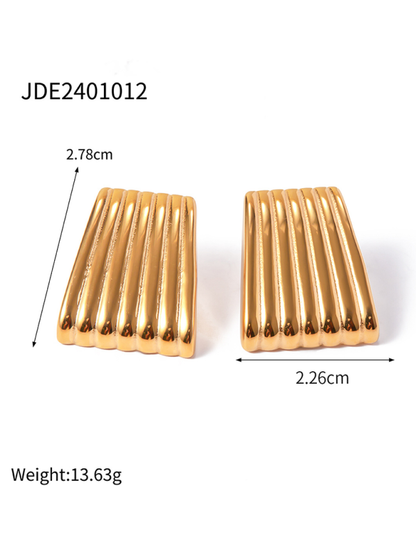 New versatile simple gold striped earrings - Hiccupzz