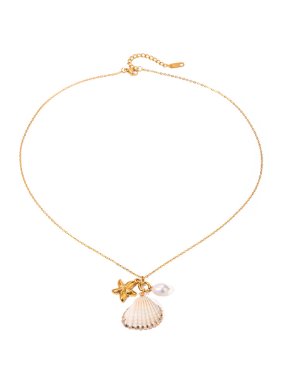 New ocean series pearl accessories, fashionable and versatile starfish shell necklaces and necklaces - Hiccupzz