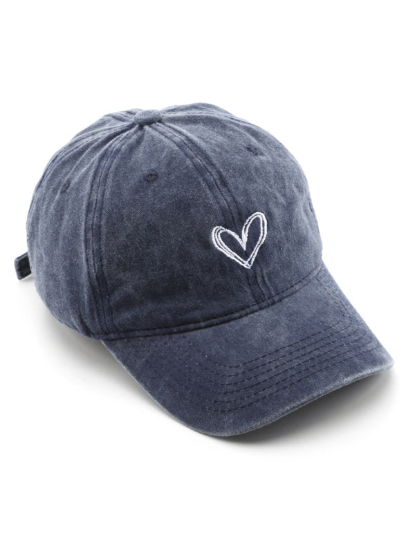 Fashion retro washed distressed love cap sun hat baseball cap