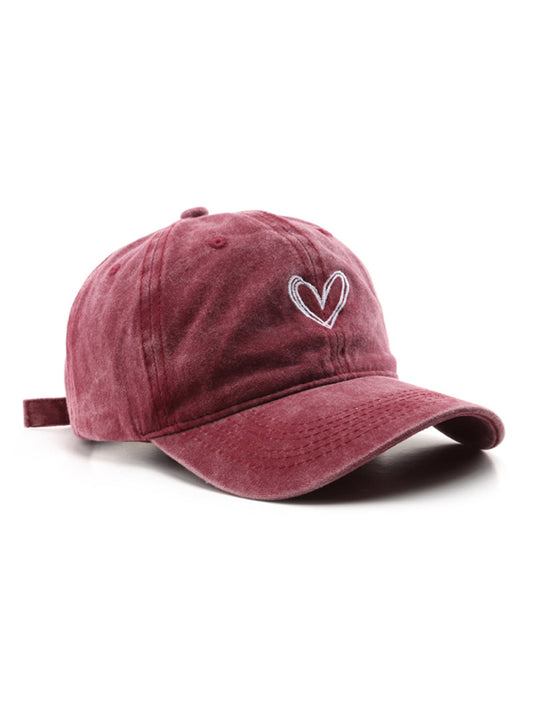 Fashion retro washed distressed love cap sun hat baseball cap