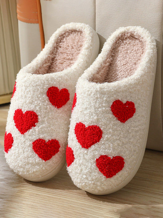 Christmas Valentine's Day Love Cotton Slippers Indoor Home Plush Warm Slippers