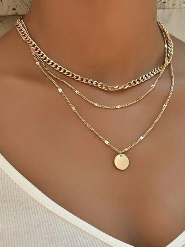 Personalized multi-layered necklace with small vertical pendant clavicle necklace