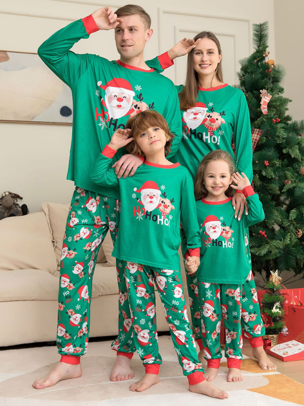 New Christmas Santa Claus Printed Parent-Child Home Clothes Set - Hiccupzz