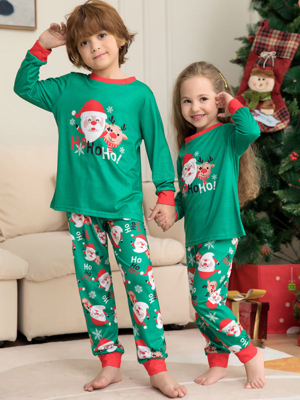 New Christmas Santa Claus Printed Parent-Child Home Clothes Set - Hiccupzz