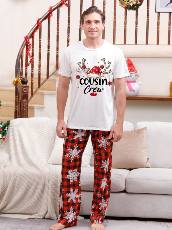 New Christmas Parent-Child Pajama Set Printed Home wear