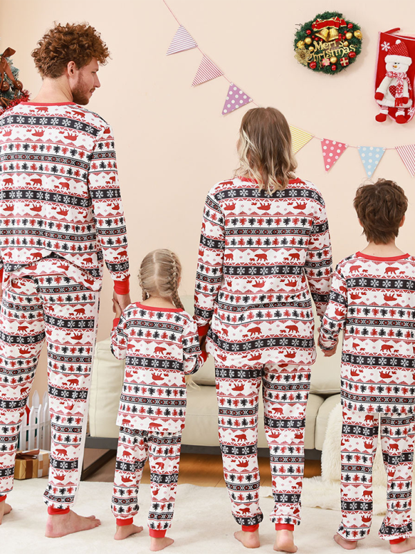 Christmas Loungewear Parent-Child Set Plaid Patchwork Printed Loungewear