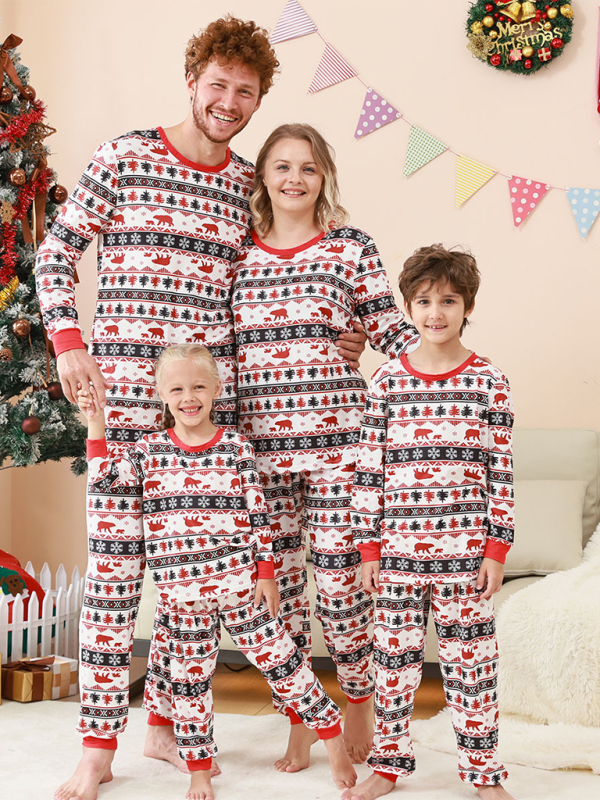 Christmas Loungewear Parent-Child Set Plaid Patchwork Printed Loungewear