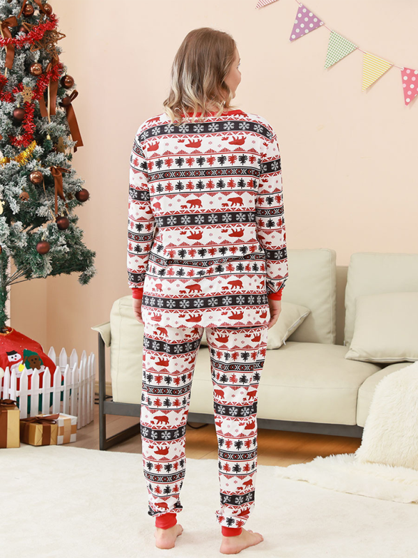 Christmas Loungewear Parent-Child Set Plaid Patchwork Printed Loungewear