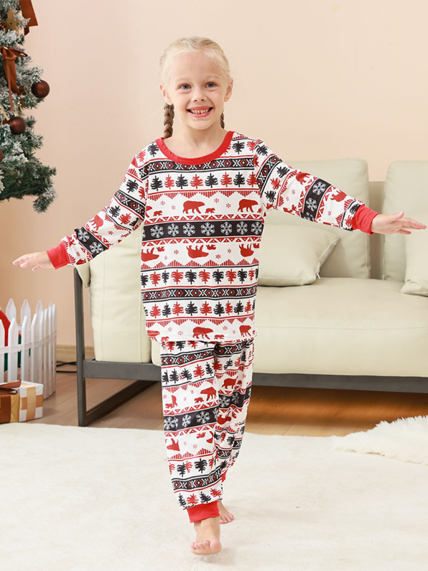 Christmas Loungewear Parent-Child Set Plaid Patchwork Printed Loungewear