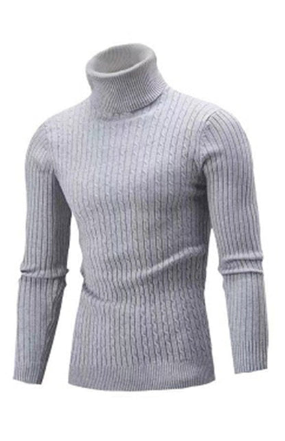 Men's Warm Turtleneck Casual Slim Fit Fall Winter Knitted Pullover Sweaters - Hiccupzz