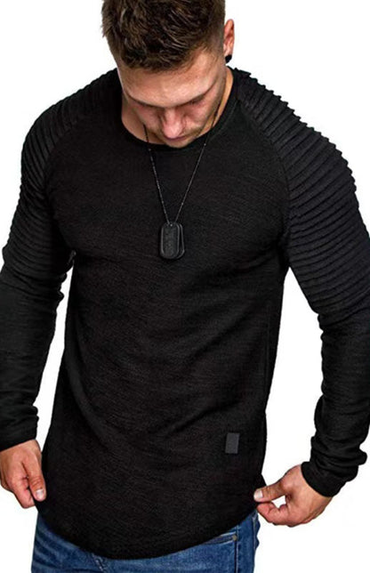 Men's Long Sleeve T-Shirt Muscle Fitted T Shirt Gym Workout Athletic Tee - Hiccupzz