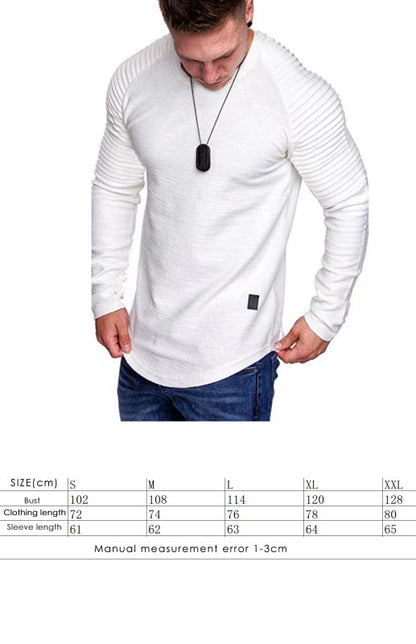 Men's Long Sleeve T-Shirt Muscle Fitted T Shirt Gym Workout Athletic Tee - Hiccupzz