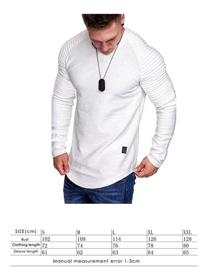 Men's Long Sleeve T-Shirt Muscle Fitted T Shirt Gym Workout Athletic Tee - Hiccupzz