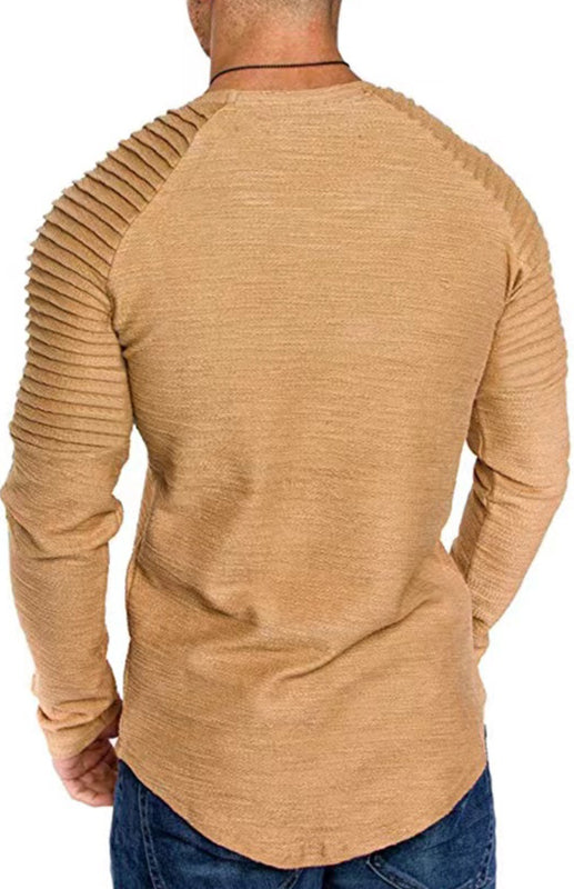 Men's Long Sleeve T-Shirt Muscle Fitted T Shirt Gym Workout Athletic Tee