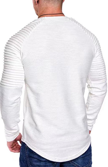 Men's Long Sleeve T-Shirt Muscle Fitted T Shirt Gym Workout Athletic Tee - Hiccupzz