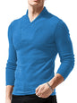 Men's Woolen V-Neck Stretchy Long Sleeve Tee - Hiccupzz