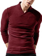 Men's Woolen V-Neck Stretchy Long Sleeve Tee - Hiccupzz