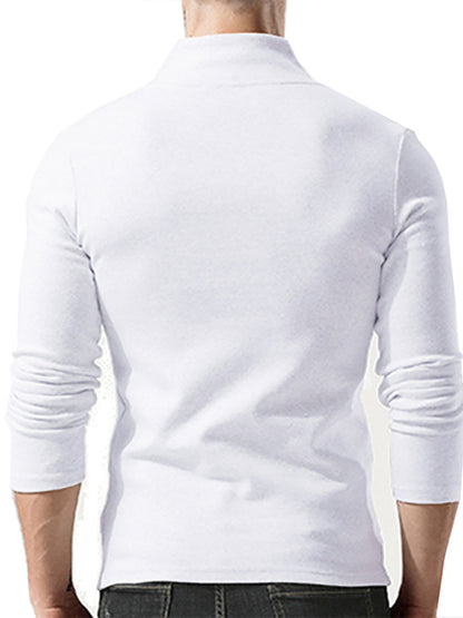 Men's Woolen V-Neck Stretchy Long Sleeve Tee - Hiccupzz